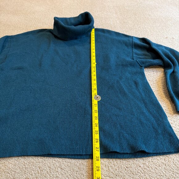 Free People Sweater Softly Structured Tunic Ribbed Deep Jade Boho LARGE OB816580 - Picture 9 of 13